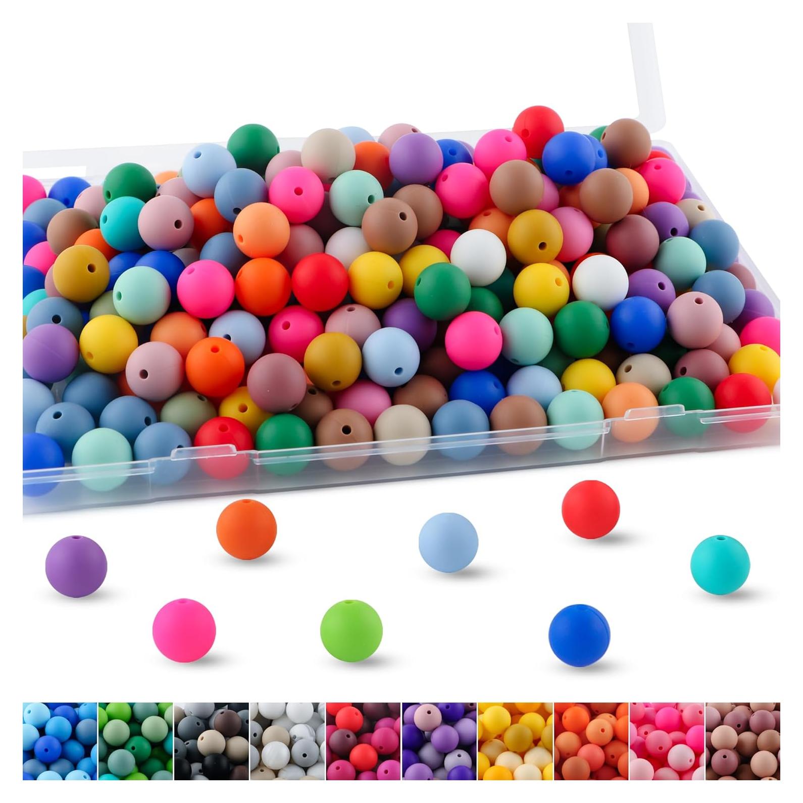 200 Perlas de Silicona Multicolor 12mm Lovyomi para Manualidades