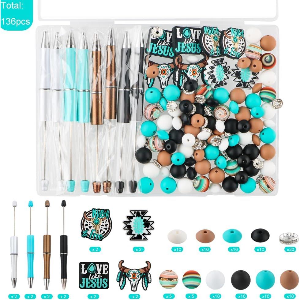 Set de 136 Perlas de Silicona Kovict Multicolor para Manualidades