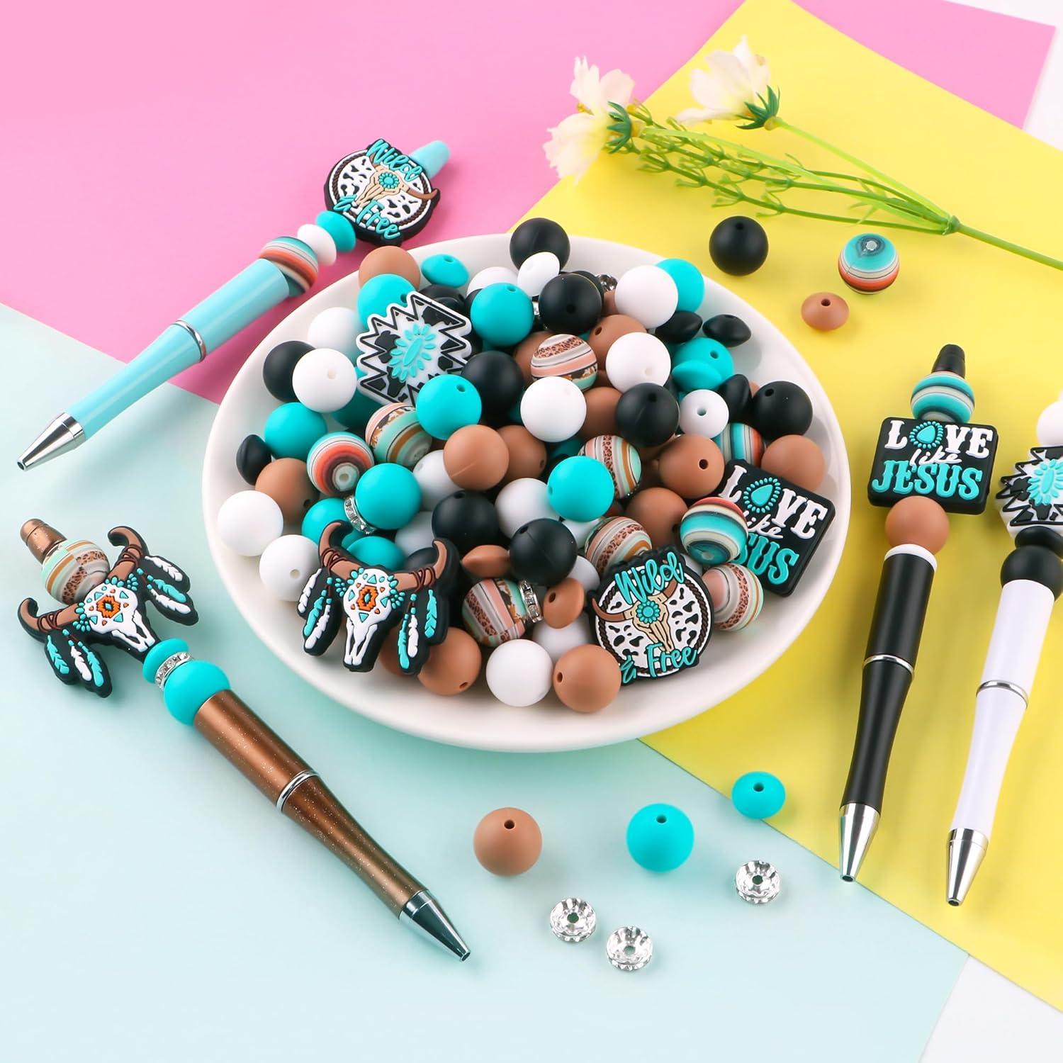 Set de 136 Perlas de Silicona Kovict Multicolor para Manualidades