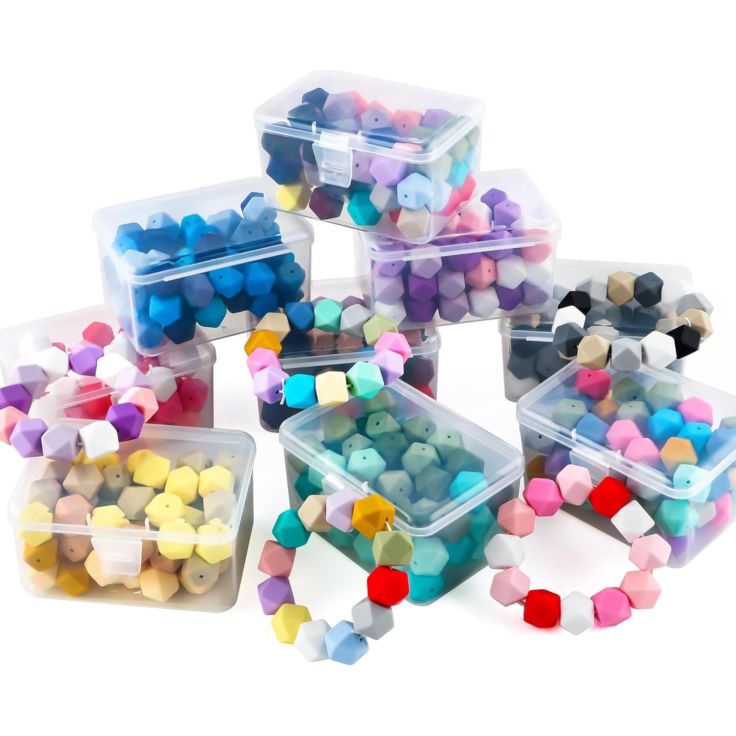 60 Perlas de Silicona Hexagonales Multicolor 17mm HHCFAST