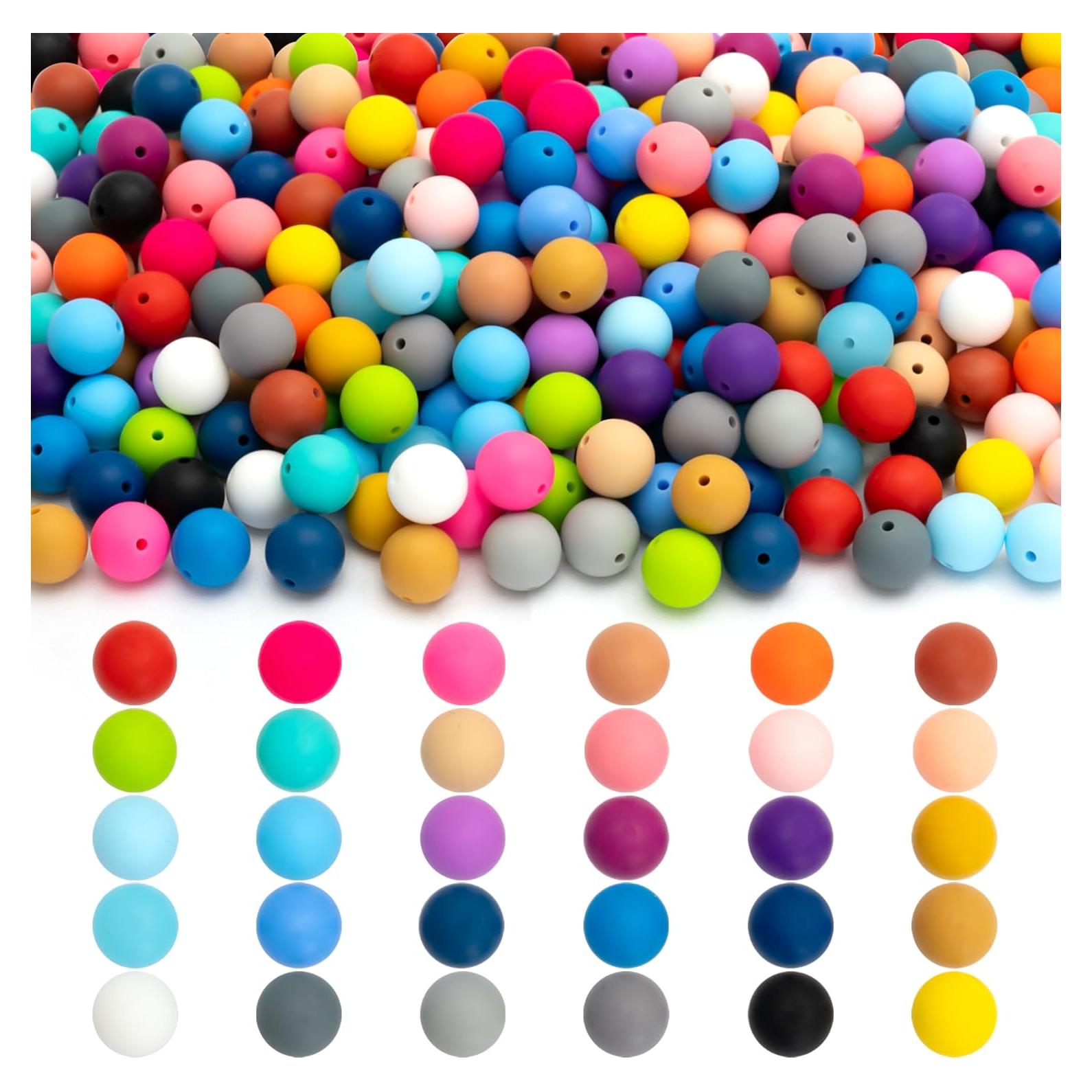 300 Perlas de Silicona 15mm BESKIT para Manualidades DIY