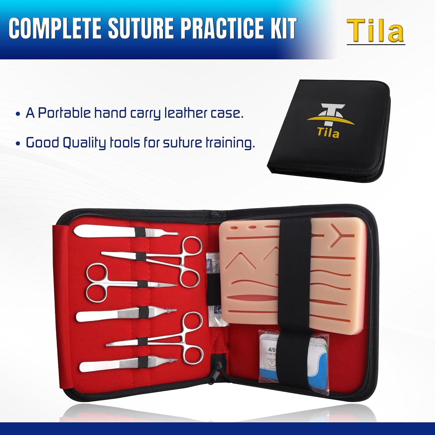 Kit de Entrenamiento de Suturas Tila - 8 Hilos, Almohadilla de Silicona, Herramientas Médicas