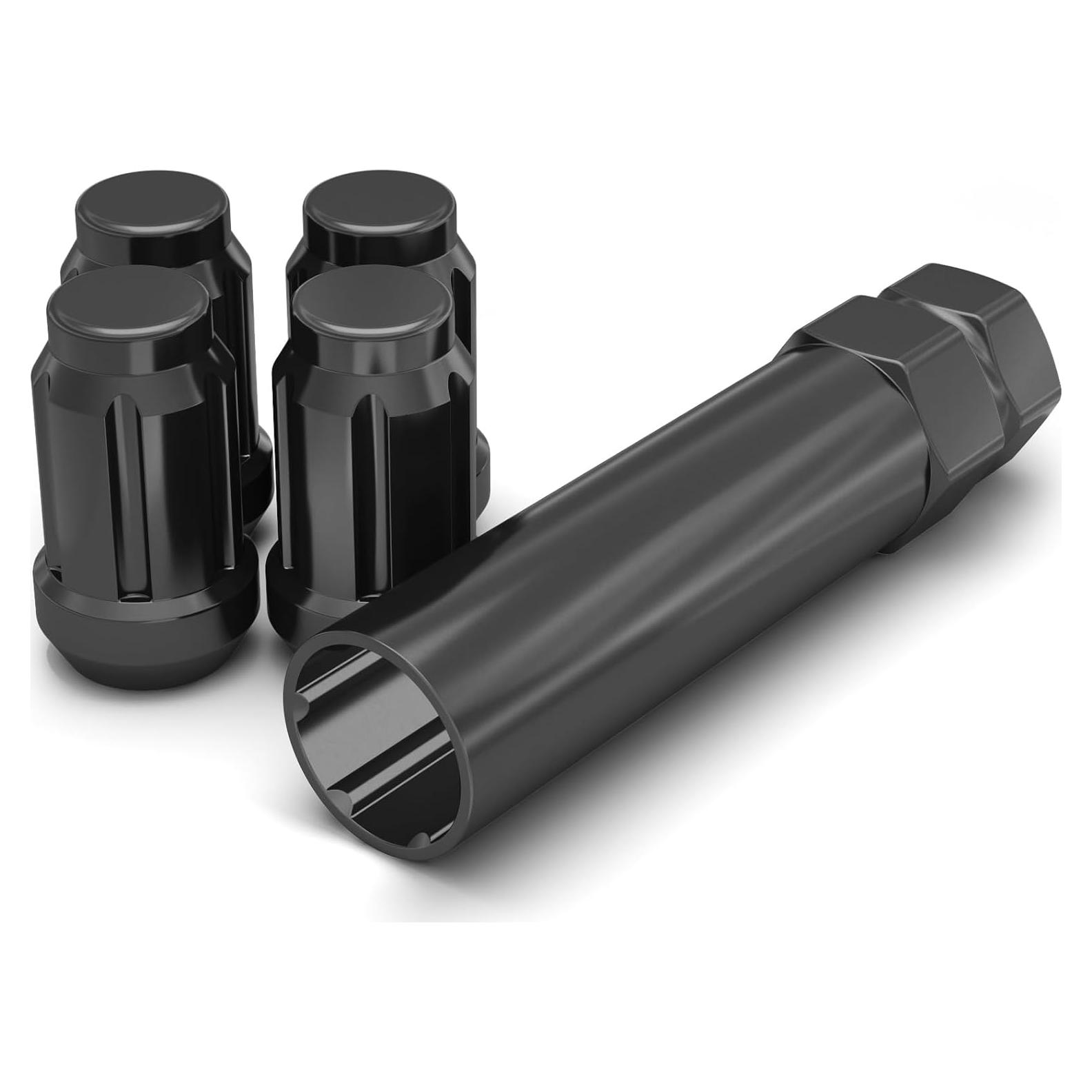 Tuerca de Rueda Cromada Negra M12x1.50 White Knight - Paquete de 4