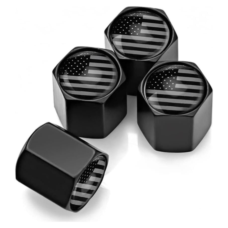 Tapas de Válvula de Neumático AUKEPO con Bandera Americana, 4 Pzas