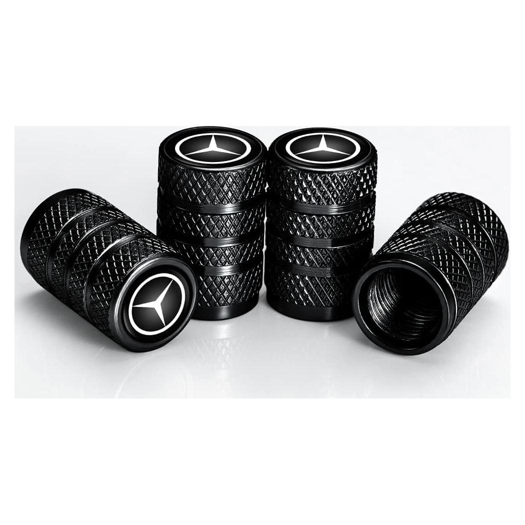 Tapas de Válvula de Neumático JSMAX 4 Piezas Universal Negro