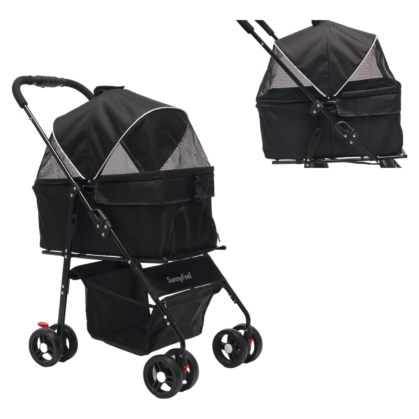 Carro de Mascotas SunnyFeel Plegable para Perros y Gatos 20.41 kg