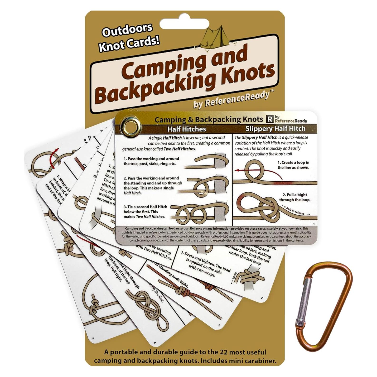 Tarjetas de Nudos Impermeables ReferenceReady 22 Nudos Camping