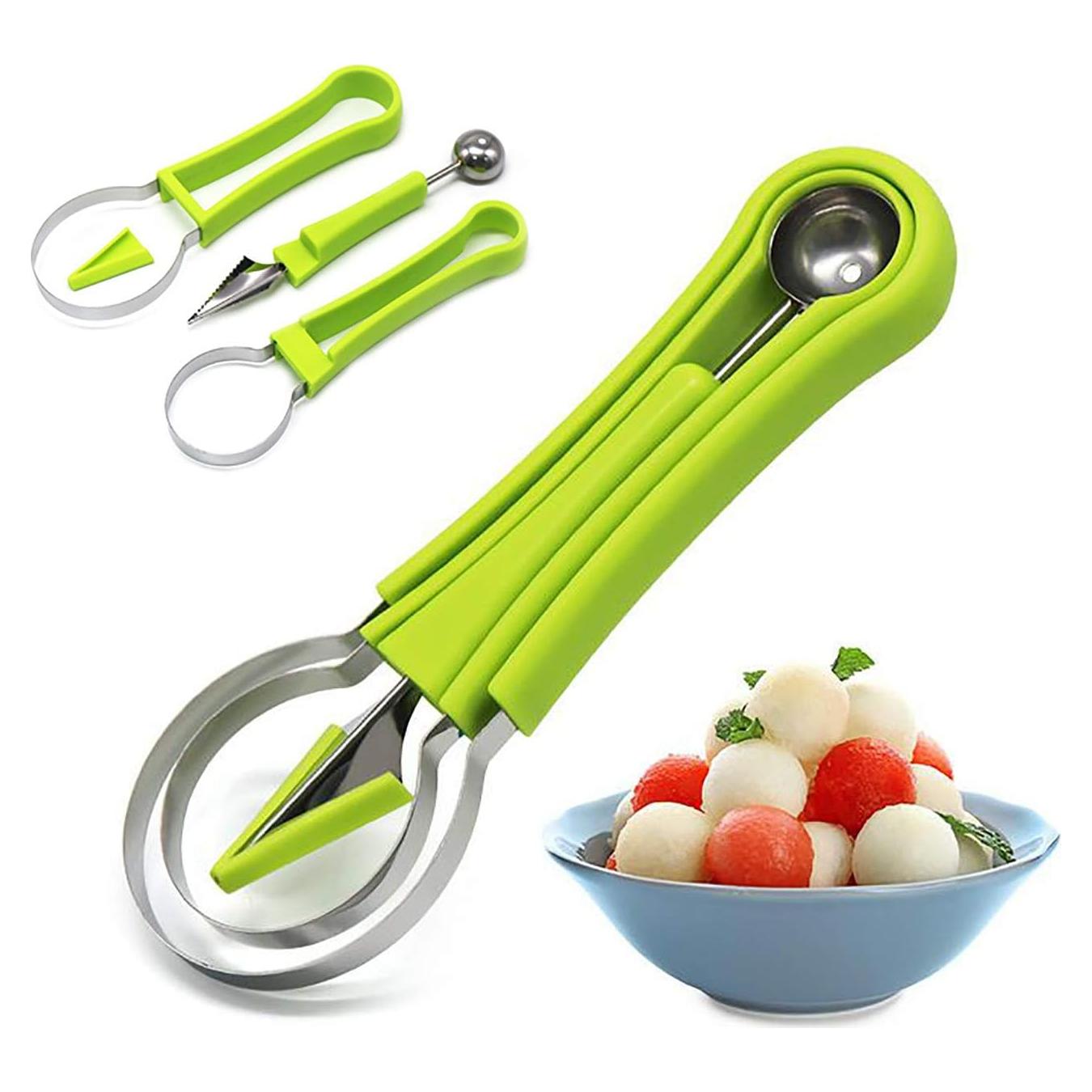 Juego de cucharas para melón CukAid 4 en 1 acero inoxidable