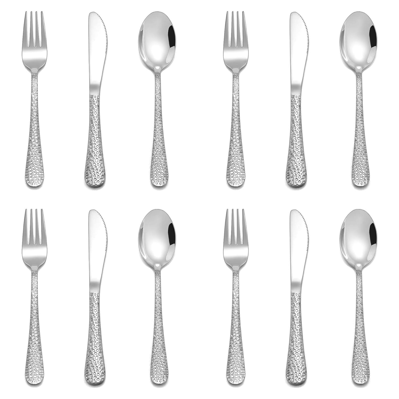 Utensilios de Acero Inoxidable E-far para Niños 12 Piezas