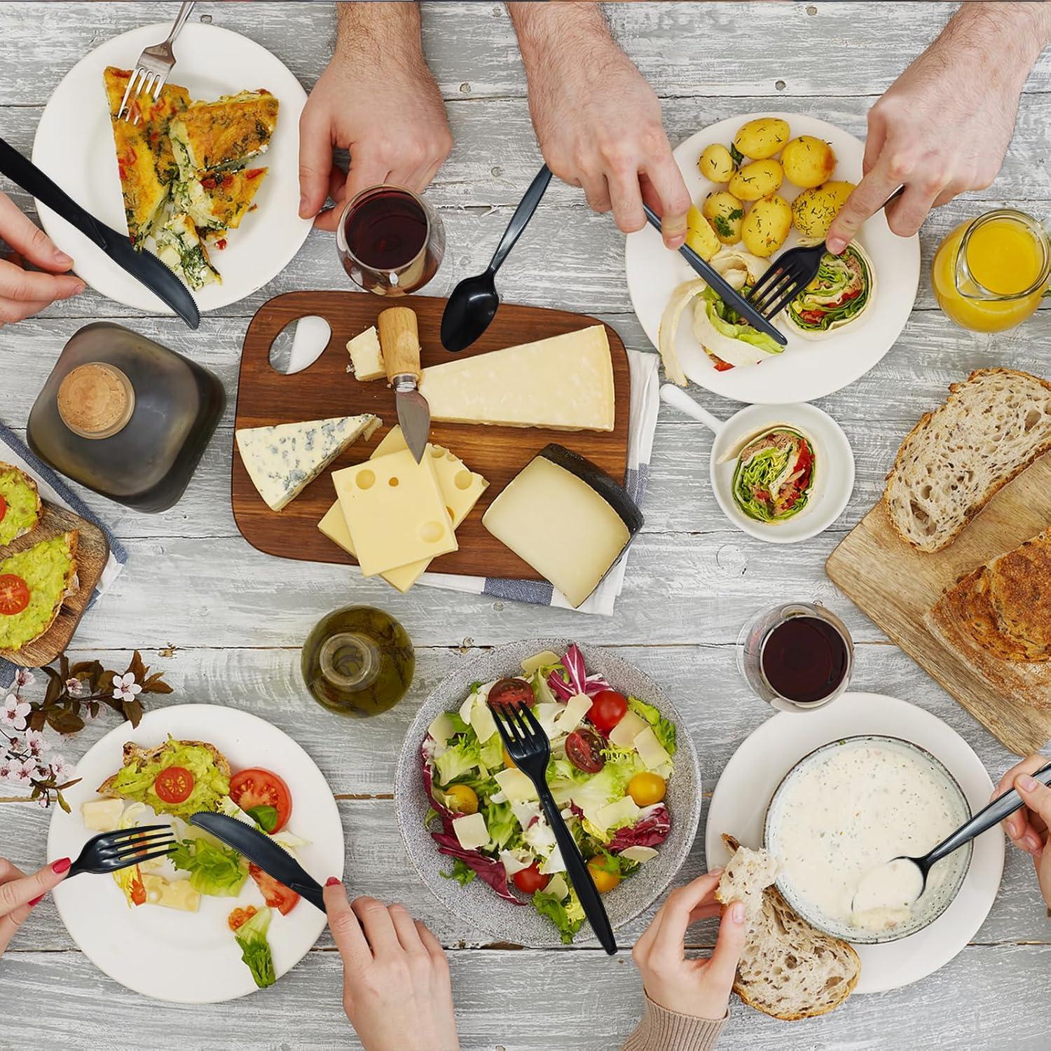 Set de Cubiertos Compostables SOVEGLEE 150 Piezas Negros