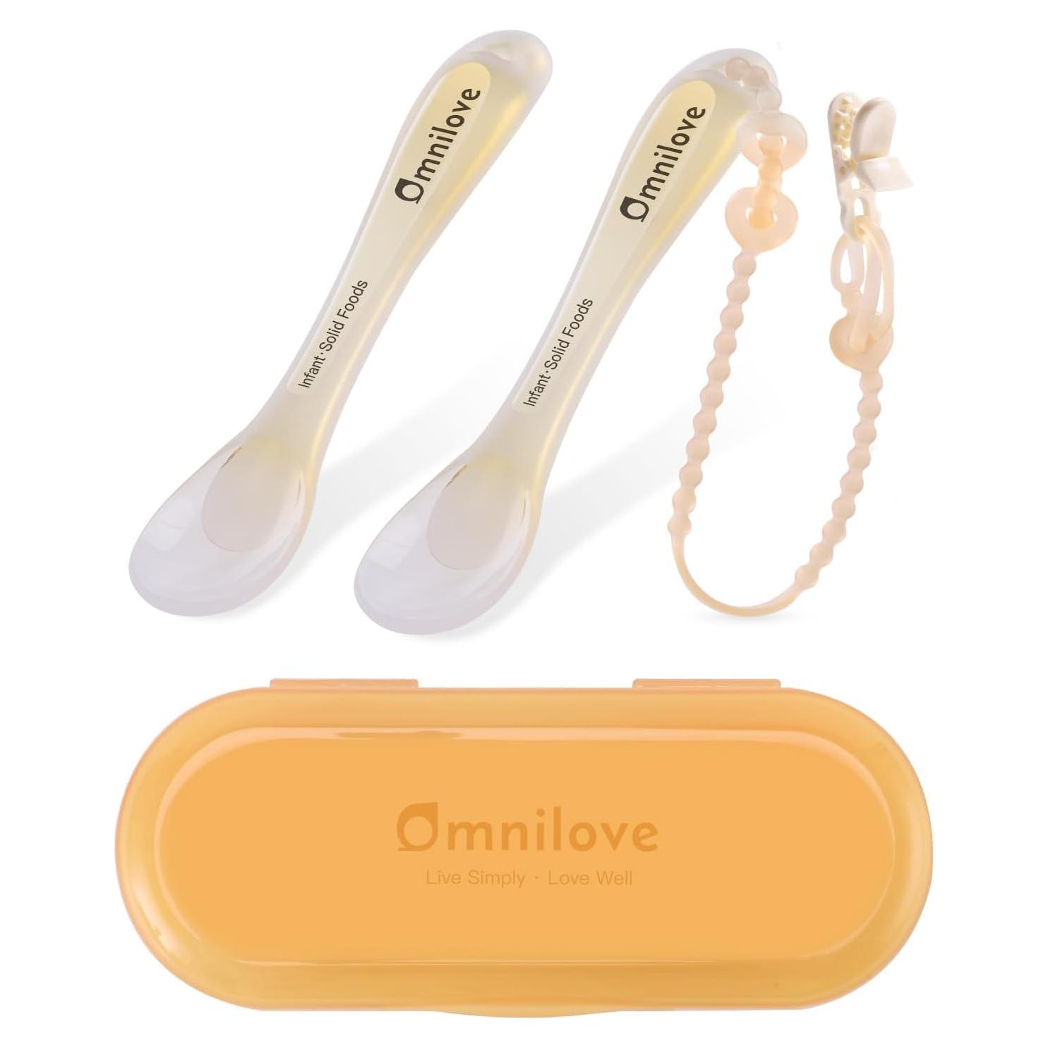 Cucharas de Silicona para Bebés Omnilove 6+ Meses - Set de 2