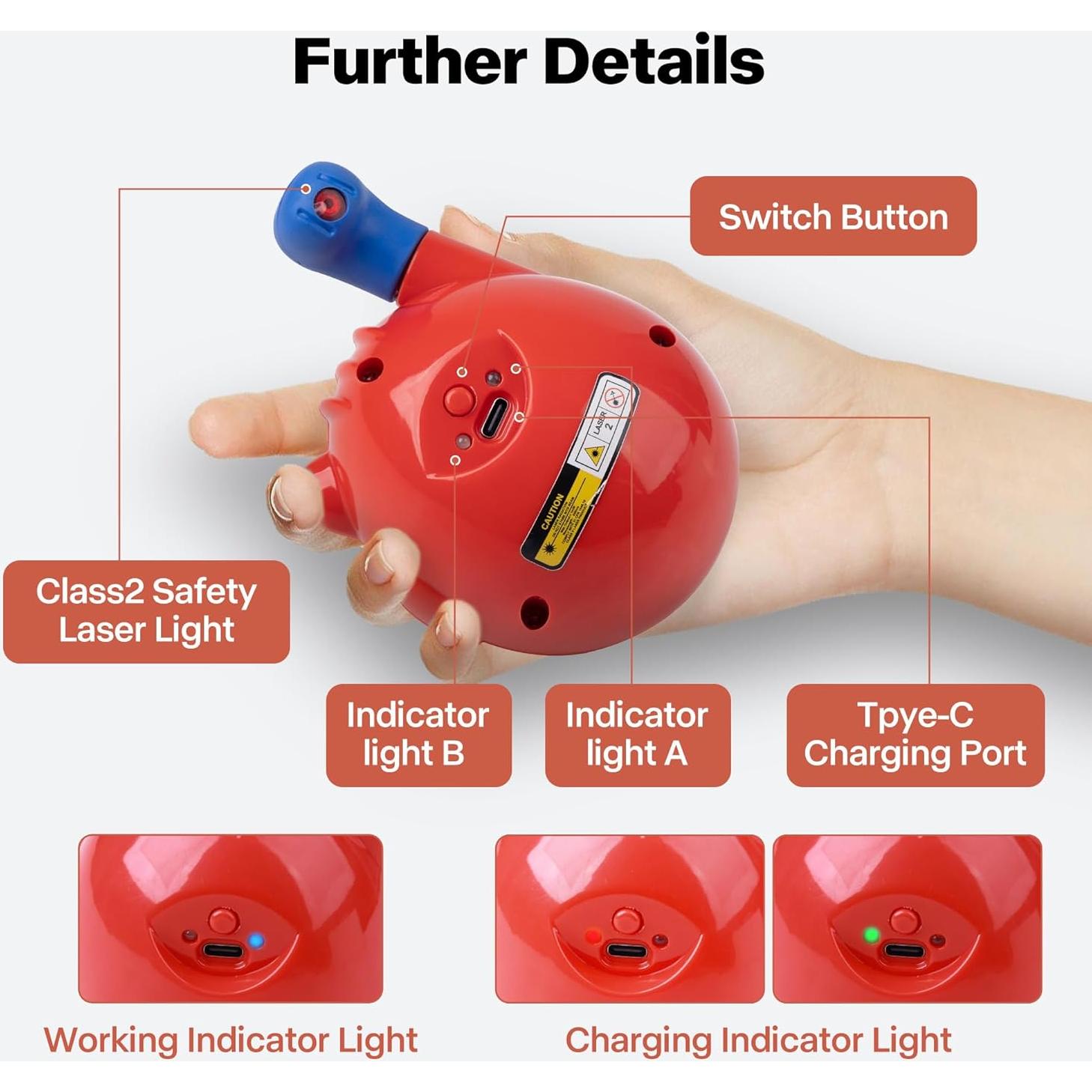 Juguete láser interactivo para gatos Pet Prime 360° recargable