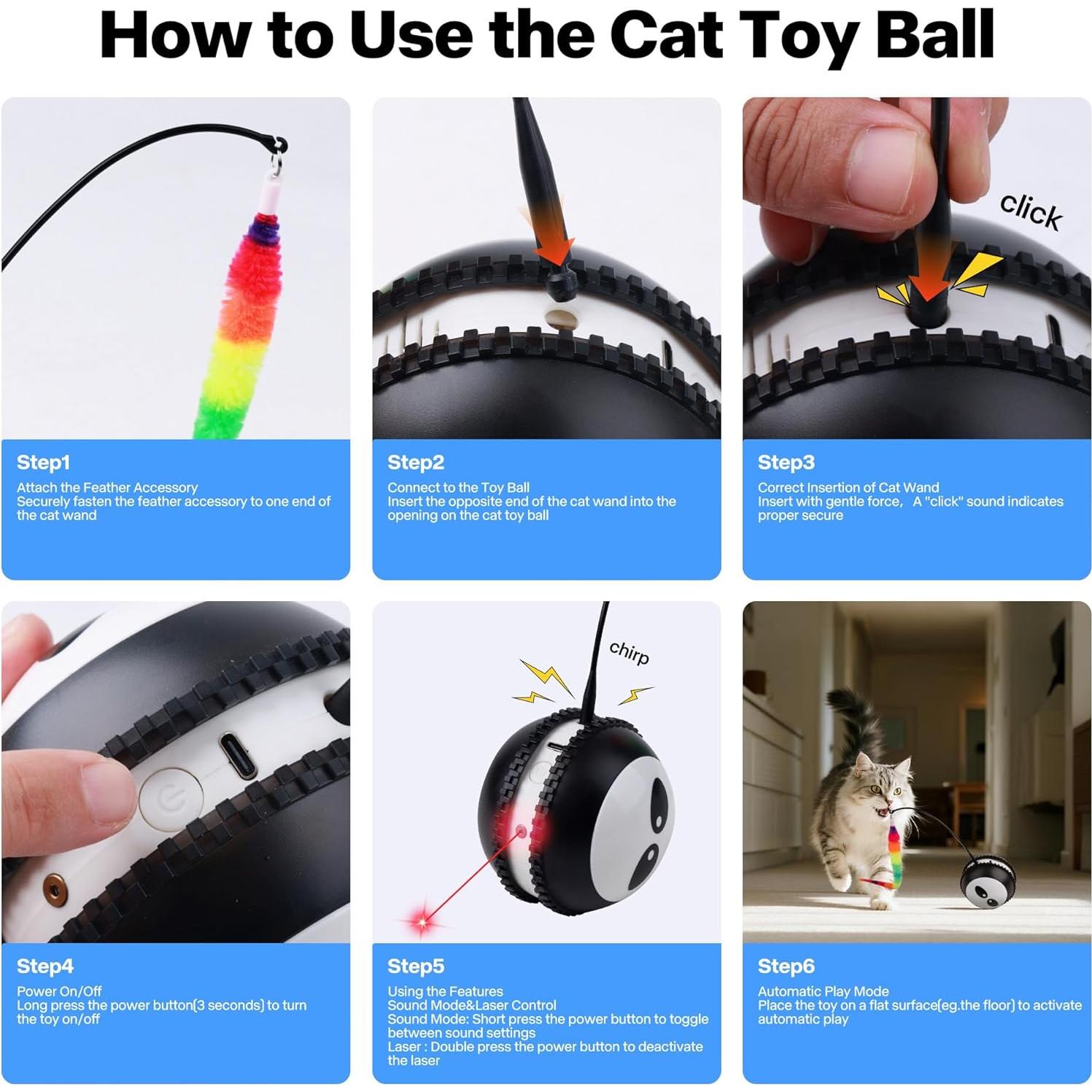 Juguete Interactivo para Gatos Pet Prime Bola Láser Recargable
