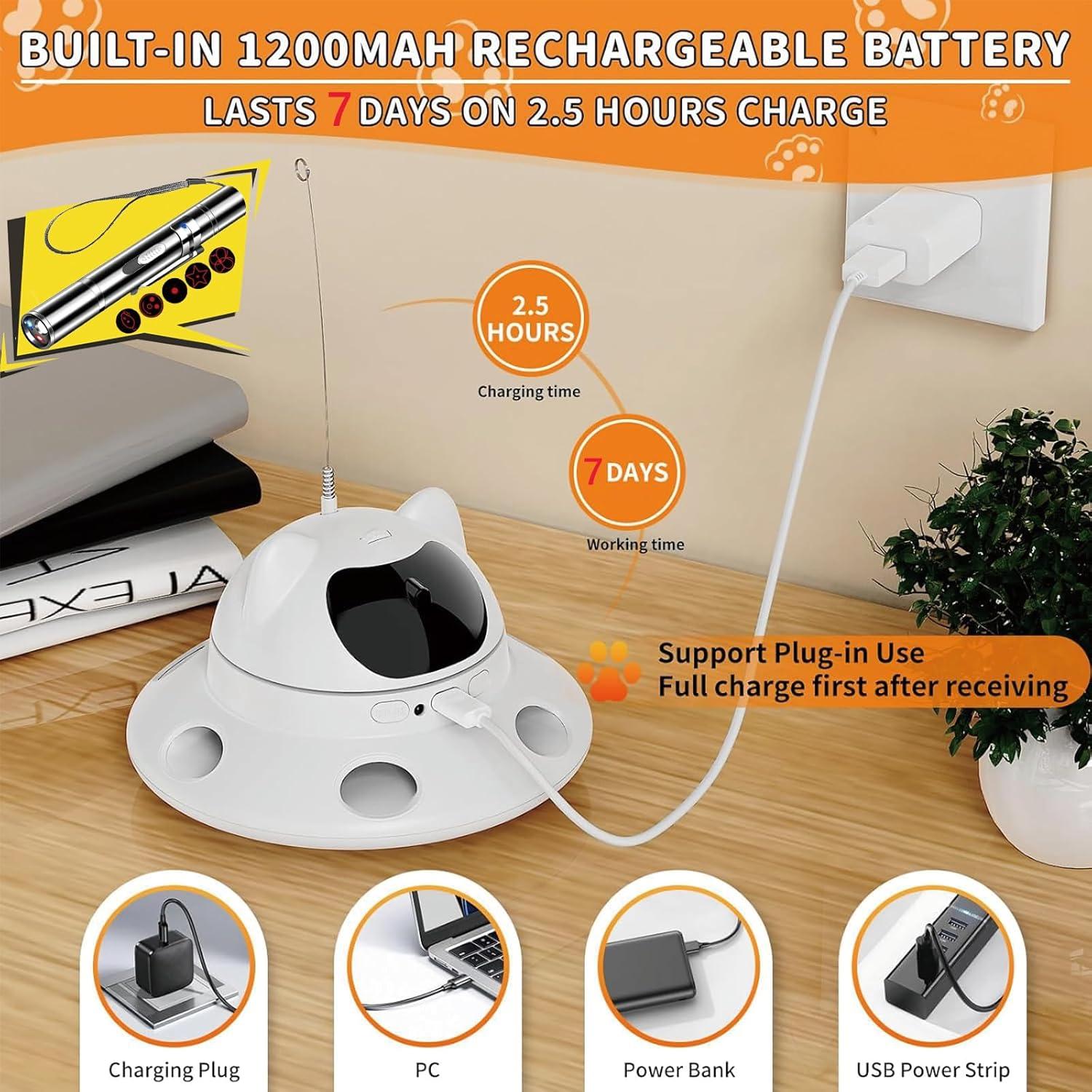 Juguete láser interactivo para gatos 3 en 1 - Recargable USB