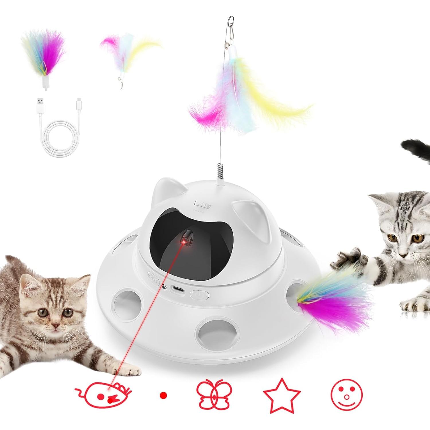 Juguete láser interactivo para gatos 3 en 1 - Recargable USB
