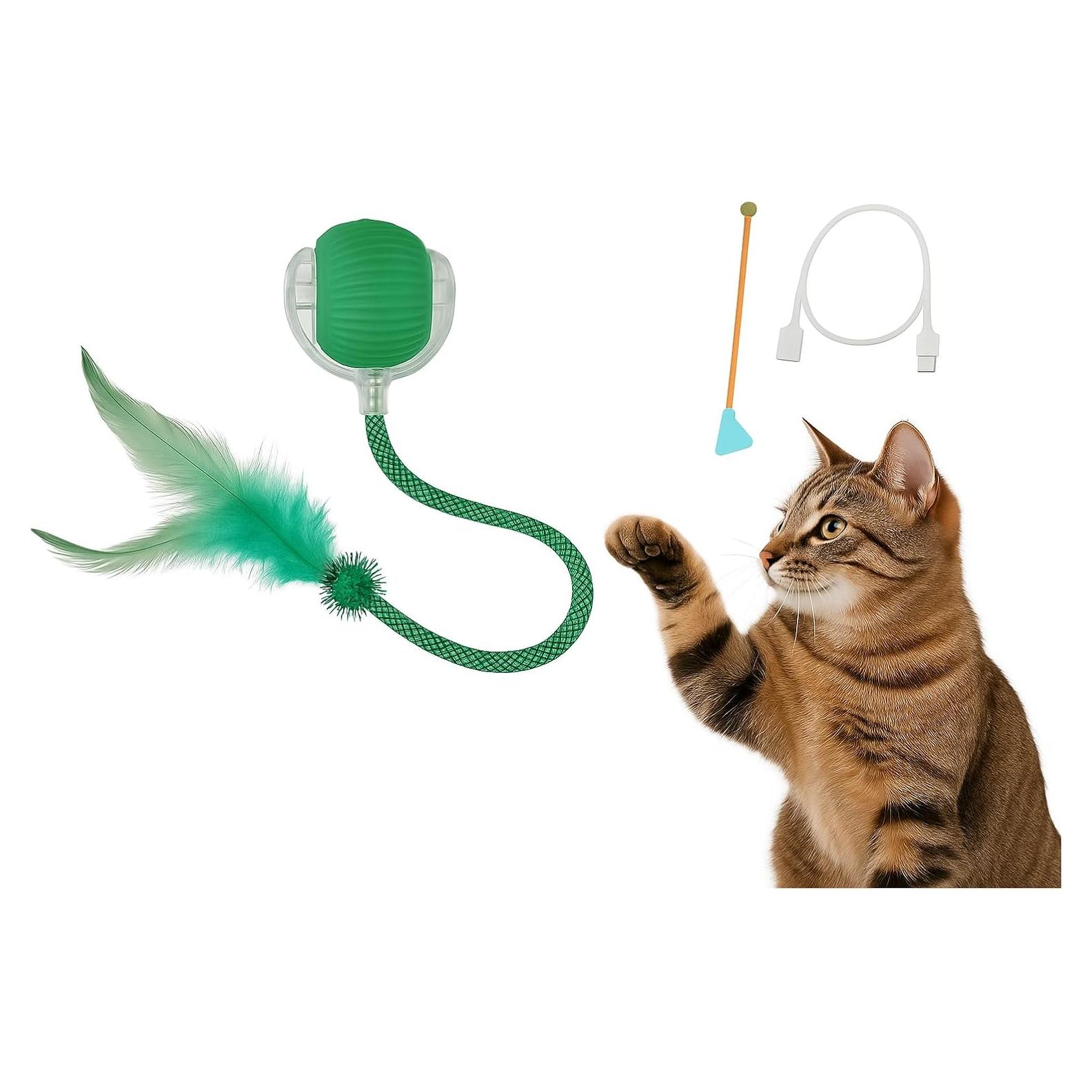 Juguete Interactivo para Gatos CKFPS Bola Verde con Luz y Velocidad