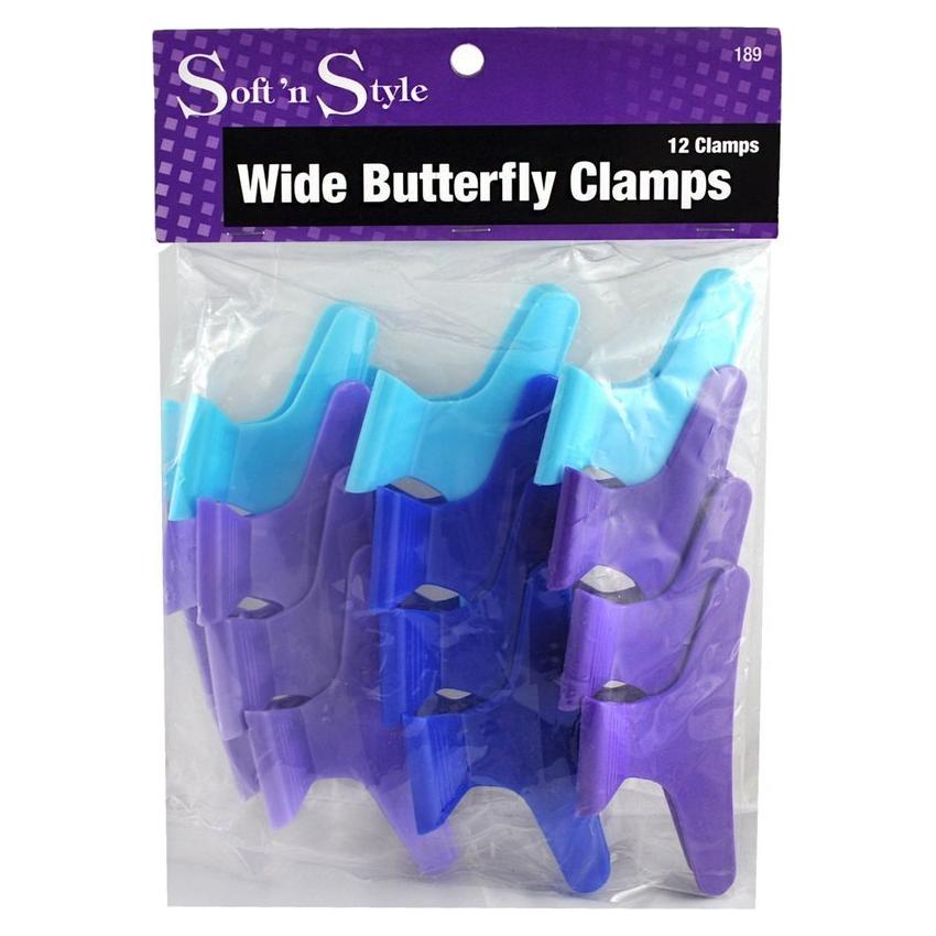 Pinzas Mariposa Soft 'N Style - Paquete de 12 Colores Variados