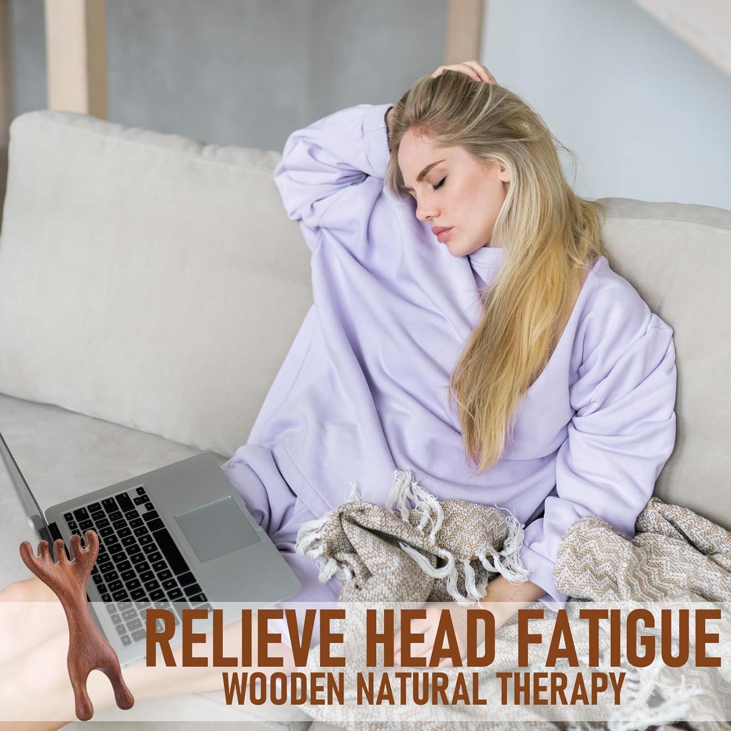 Masajeador de Cuero Cabelludo Manual HJZHII de Sándalo 2 en 1