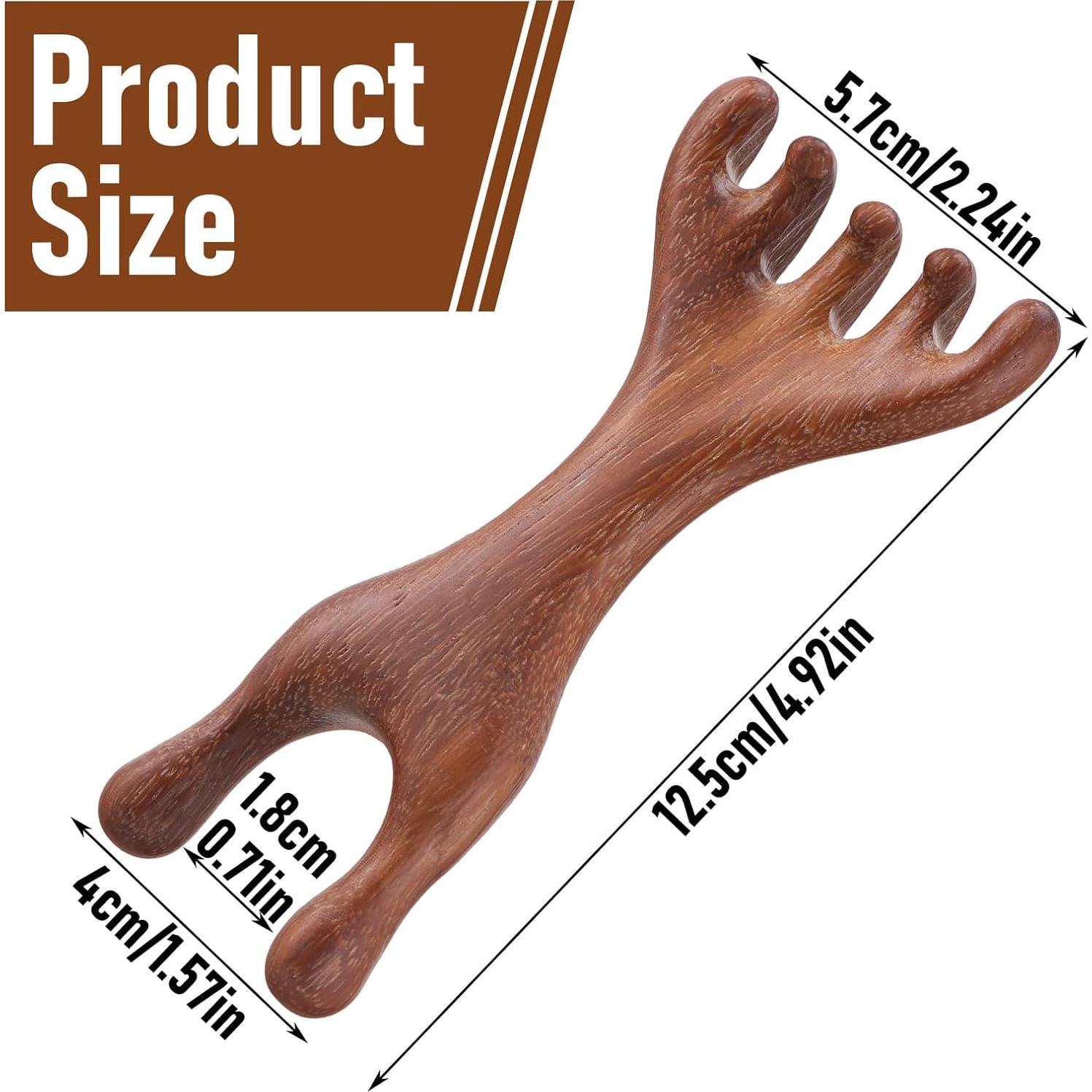 Masajeador de Cuero Cabelludo Manual HJZHII de Sándalo 2 en 1