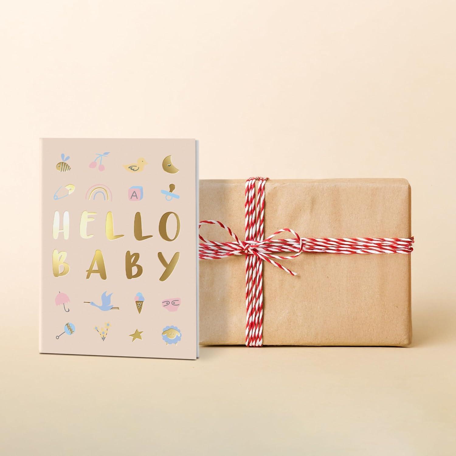 Tarjeta de Baby Shower Sweetzer & Orange con Foil Dorado 12.7x17.8 cm