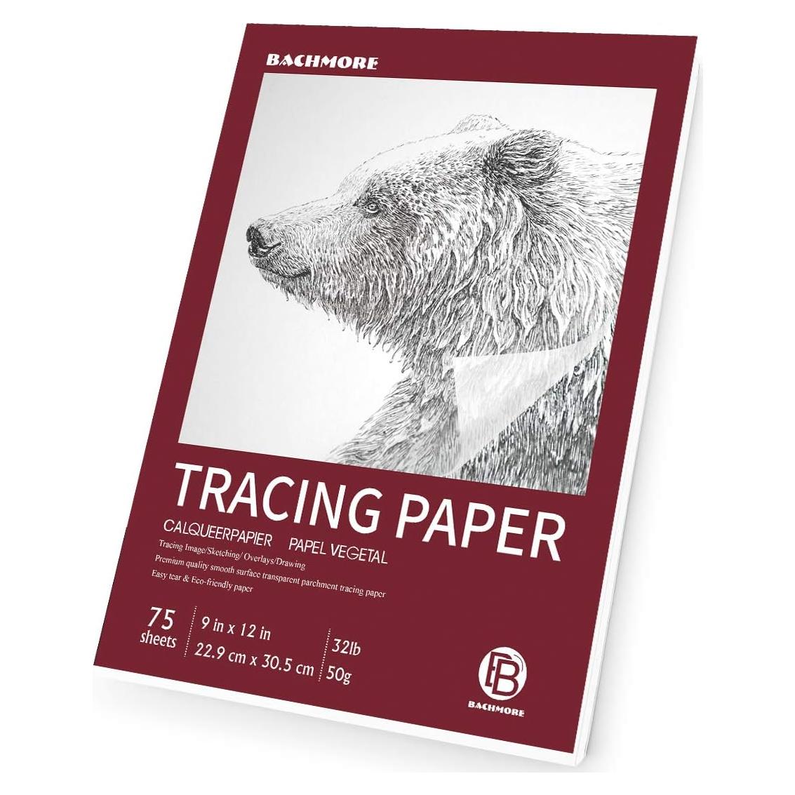 Bloc de papel de calco Bachmore 22.86x30.48 cm, 75 hojas