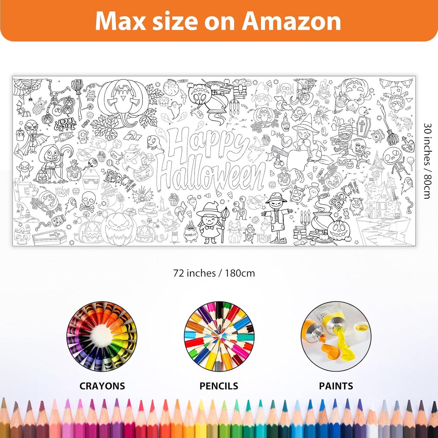 Mantel para Colorear Halloween Tbsone 182.88 x 76.2 cm