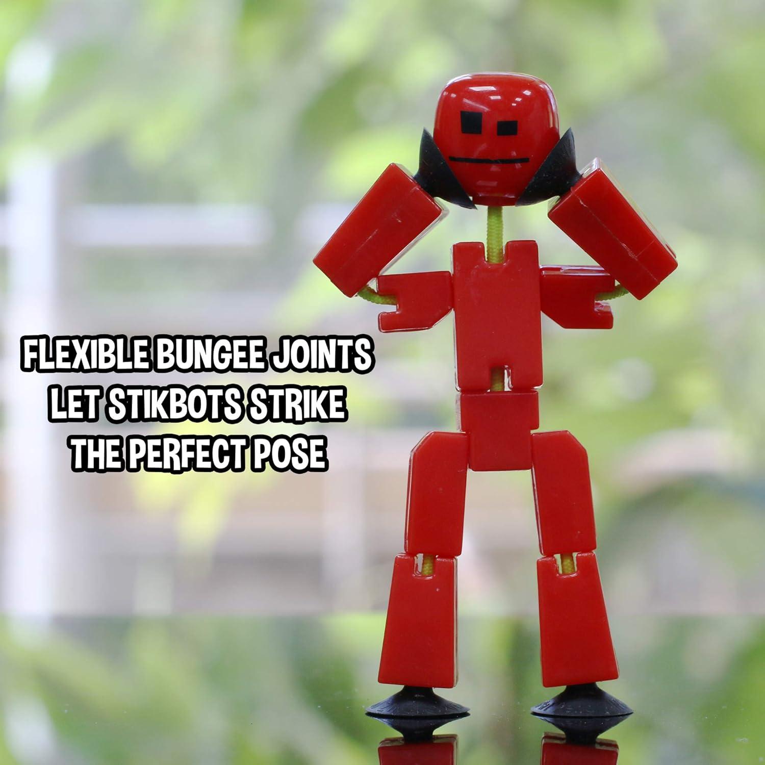 Set de 8 Stikbots Adhesivos con Trípode Rojo Ozwest