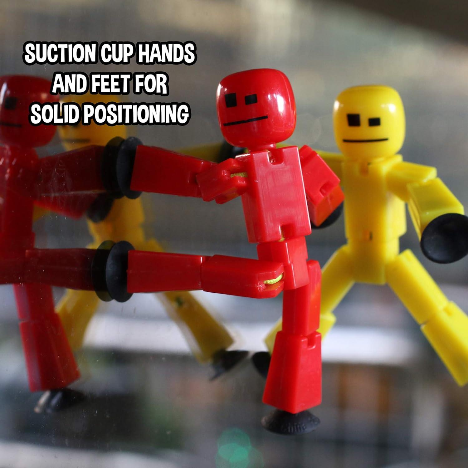 Set de 8 Stikbots Adhesivos con Trípode Rojo Ozwest