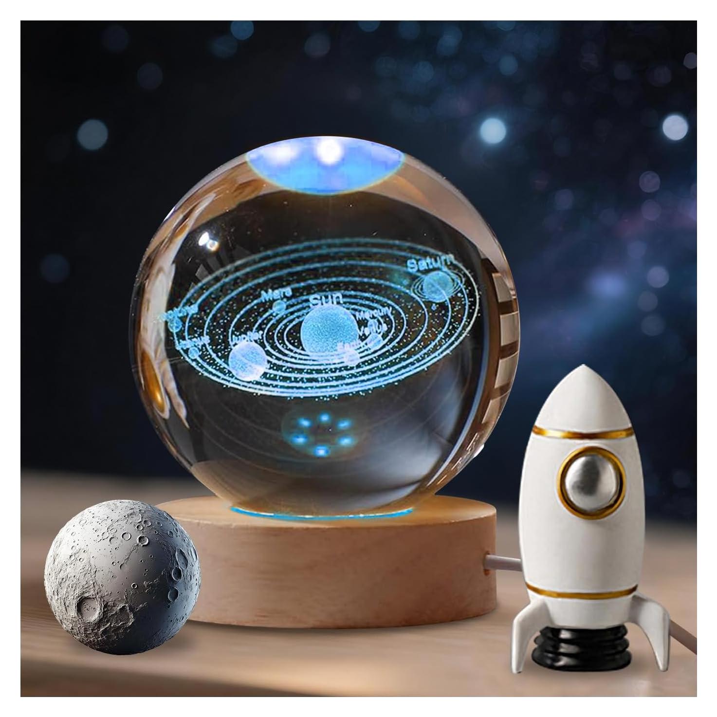 Bola de Cristal 3D del Sistema Solar ERSGREAT 60mm Iluminada