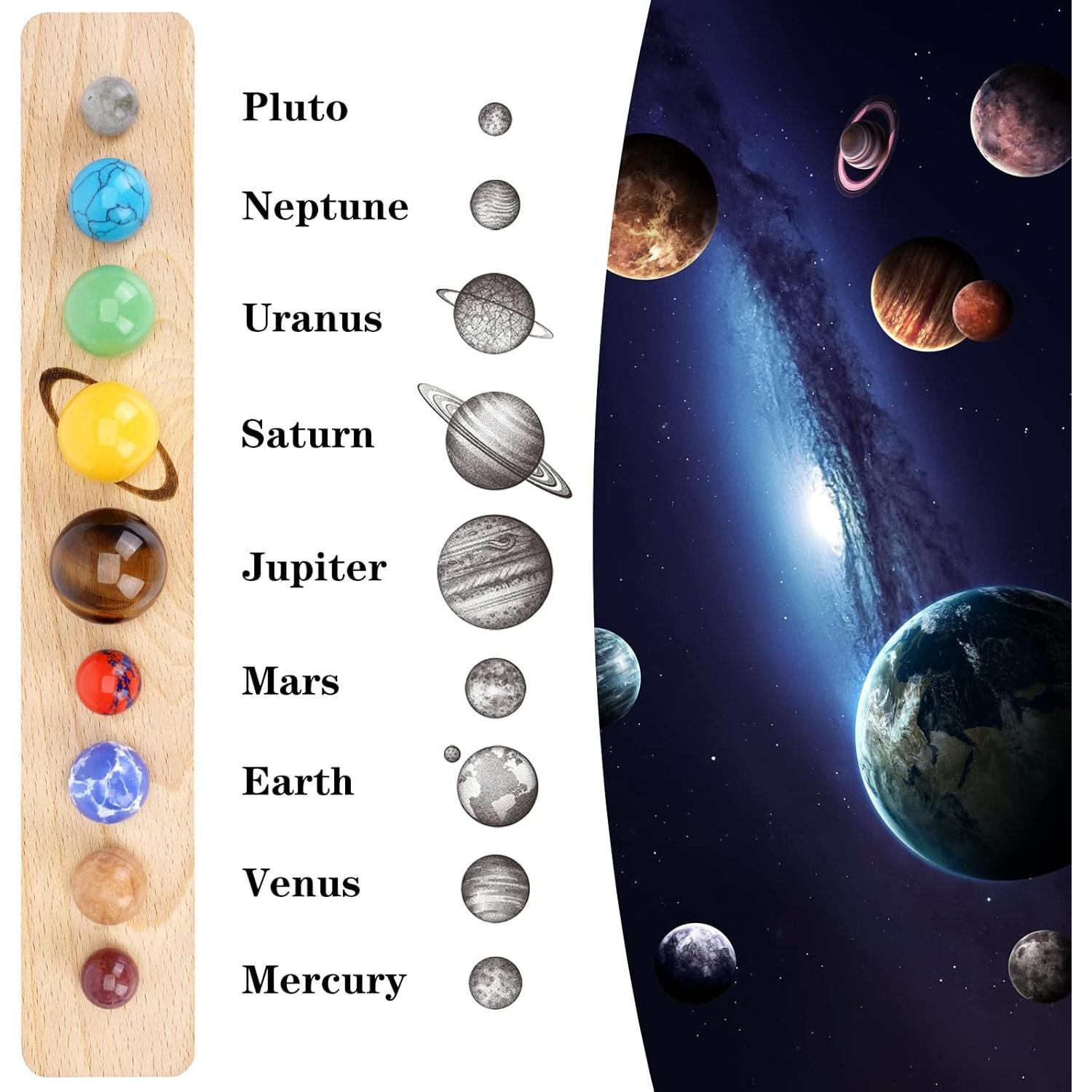 Decoración Sistema Solar 9 Planetas GEMWONDER Hecho a Mano