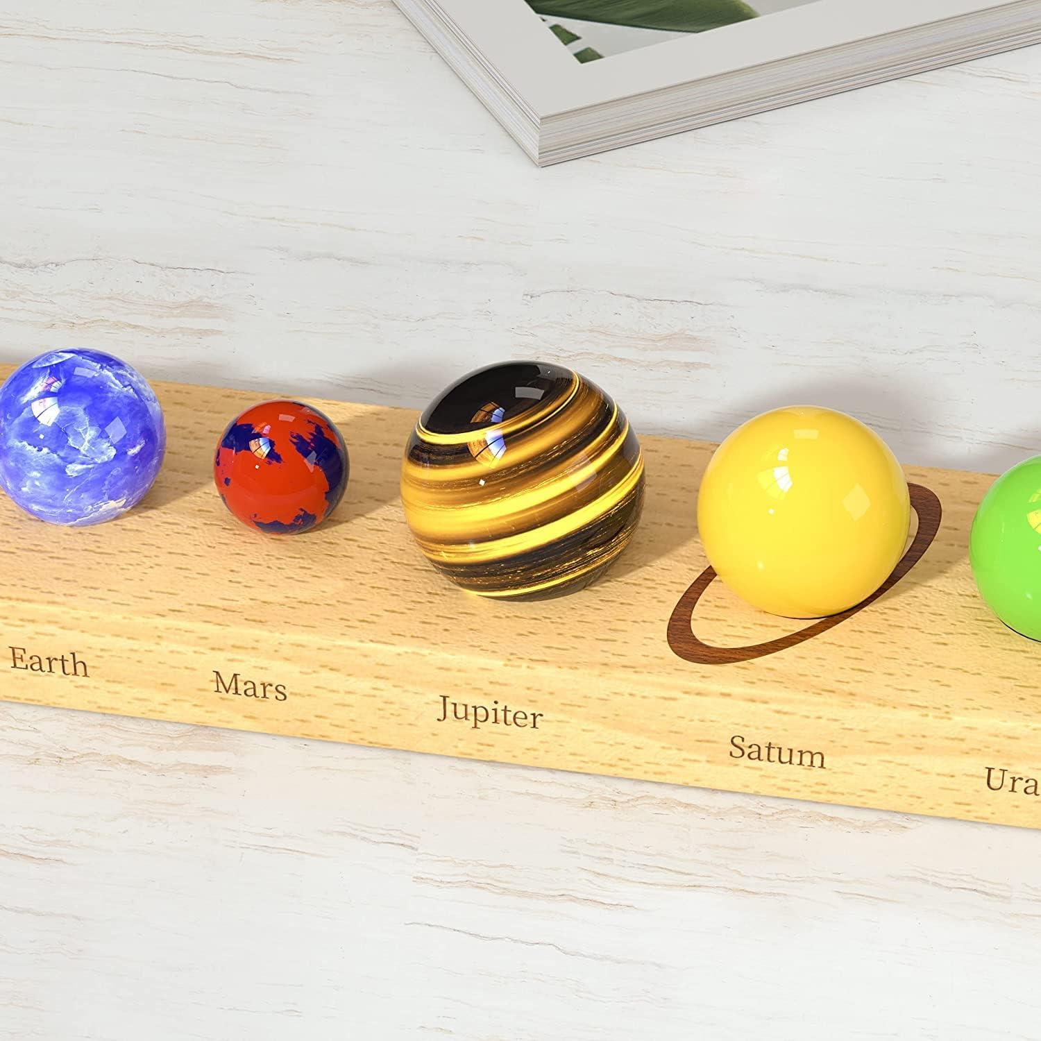 Decoración Sistema Solar 9 Planetas GEMWONDER Hecho a Mano