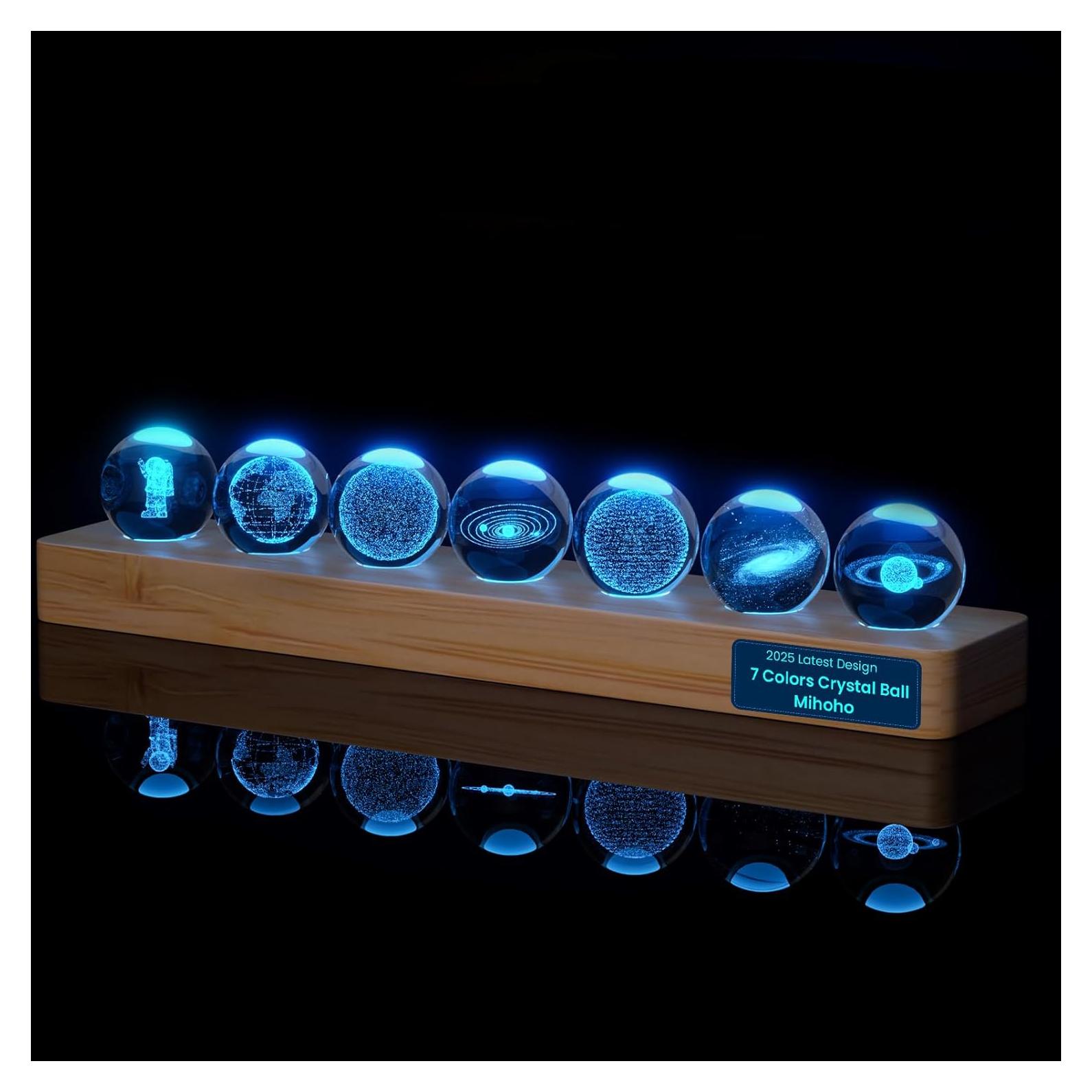 Bola de Cristal 3D Sistema Solar LED Mihoho 31cm Luz Nocturna