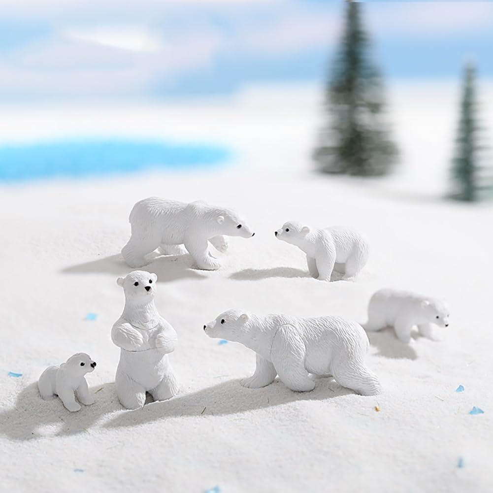 Juego de 14 Figuras Miniatura Osos Polares y Pingüinos Loutas