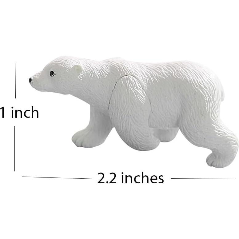 Juego de 14 Figuras Miniatura Osos Polares y Pingüinos Loutas