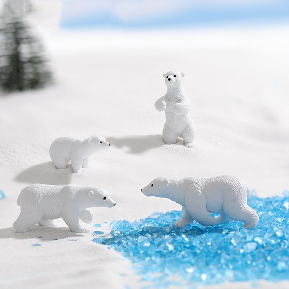 Juego de 14 Figuras Miniatura Osos Polares y Pingüinos Loutas