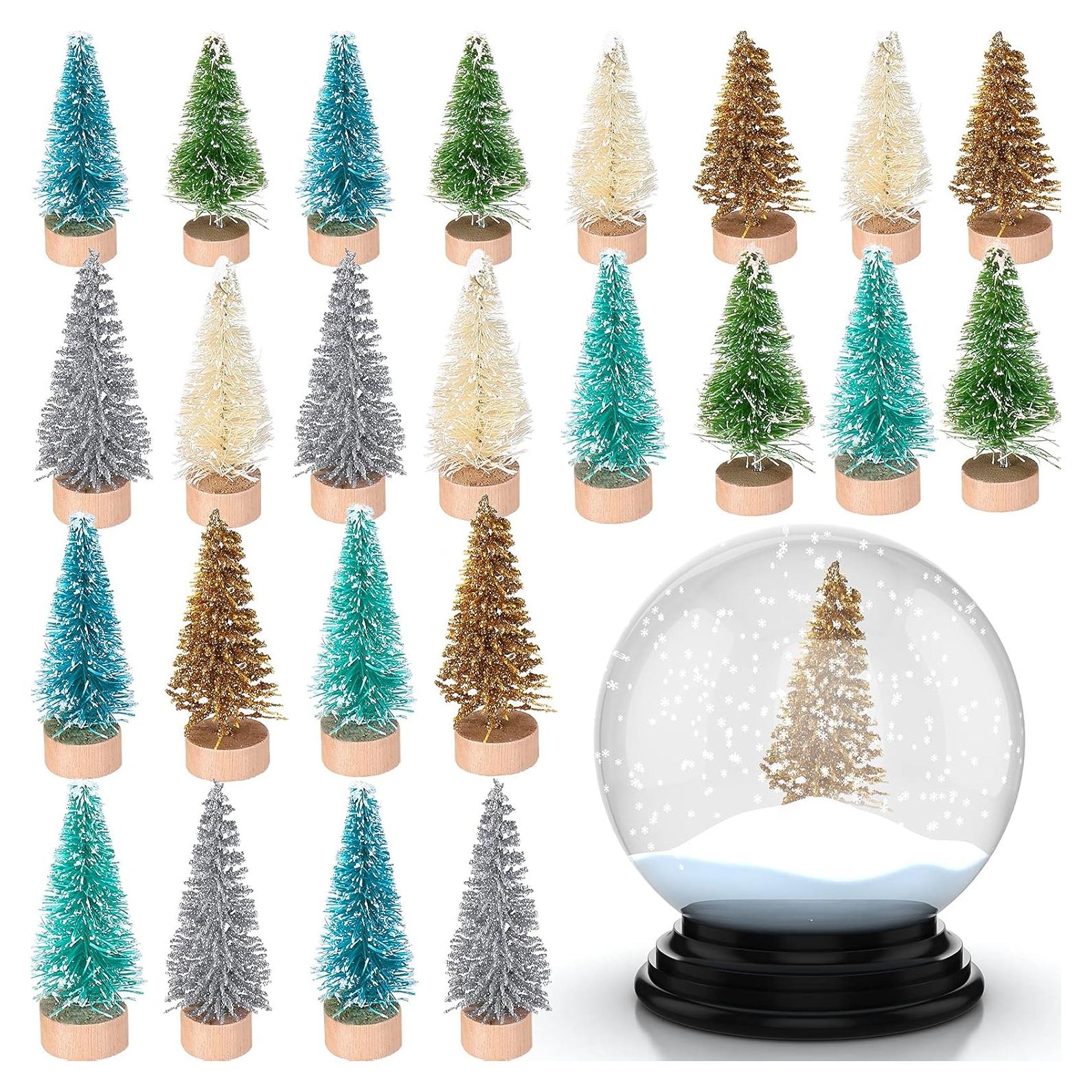 Juego de 24 Mini Árboles de Navidad Sumind - Decoración de Invierno
