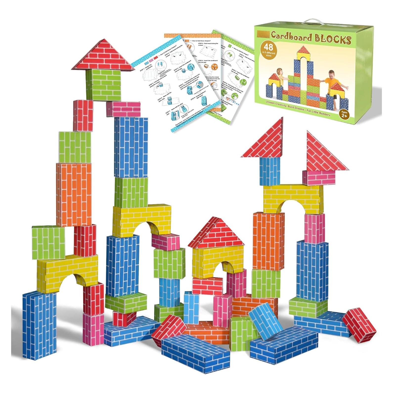 Bloques de Cartón Jumbo 48pcs - Juguete Educativo para Niños