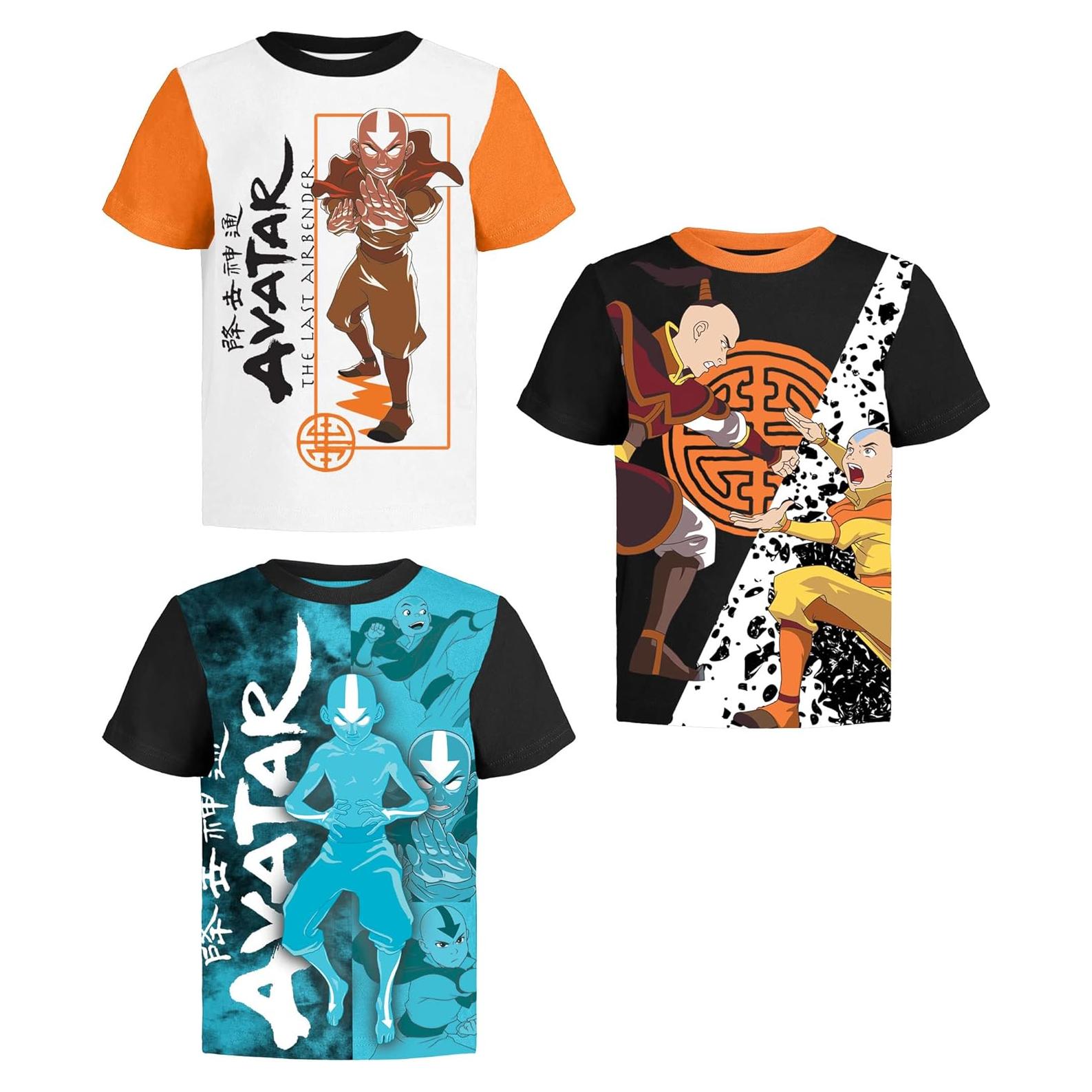 Camisetas Avatar La Leyenda de Aang Pack 3 Niños 8 Años