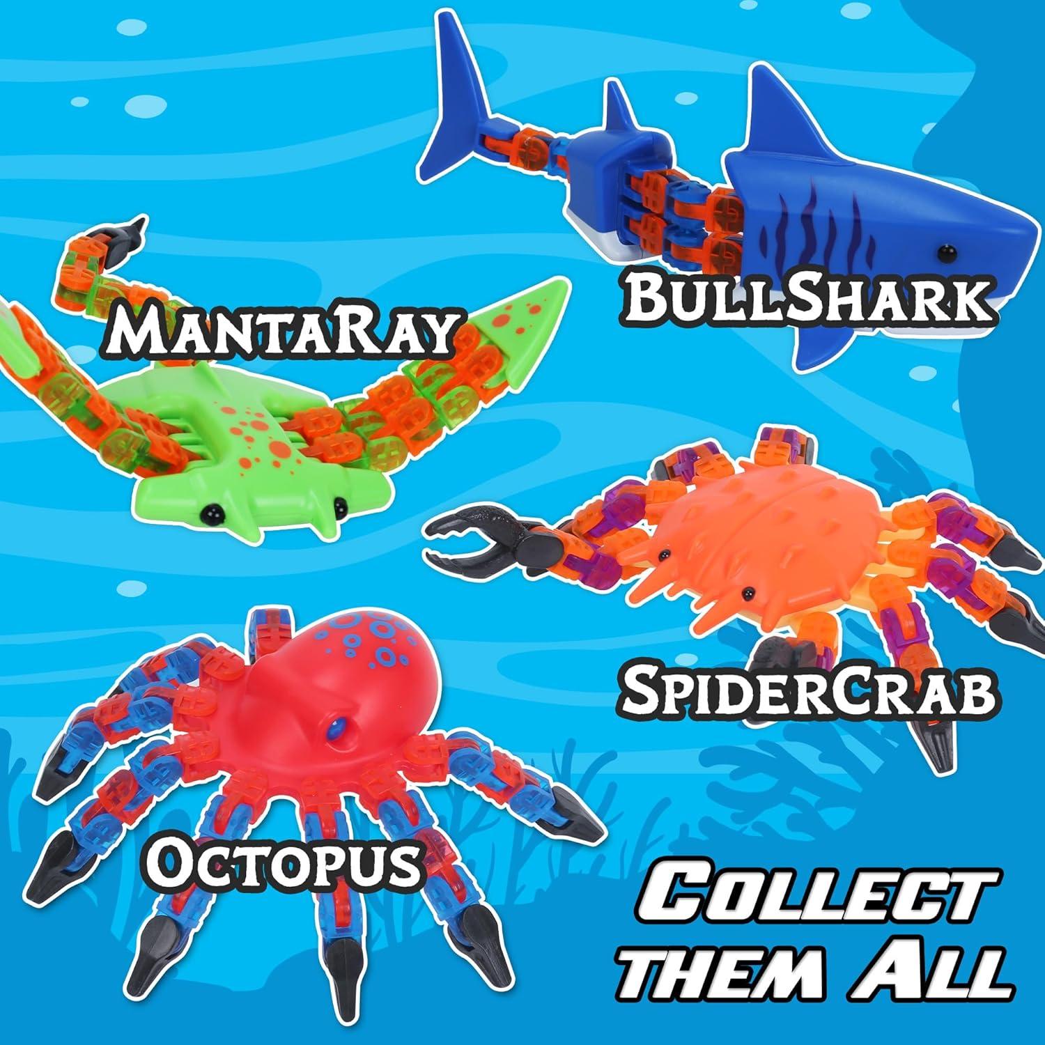 Combo Criaturas Klixx Oceánicas - Tiburón y Cangrejo, Juguetes Fidget