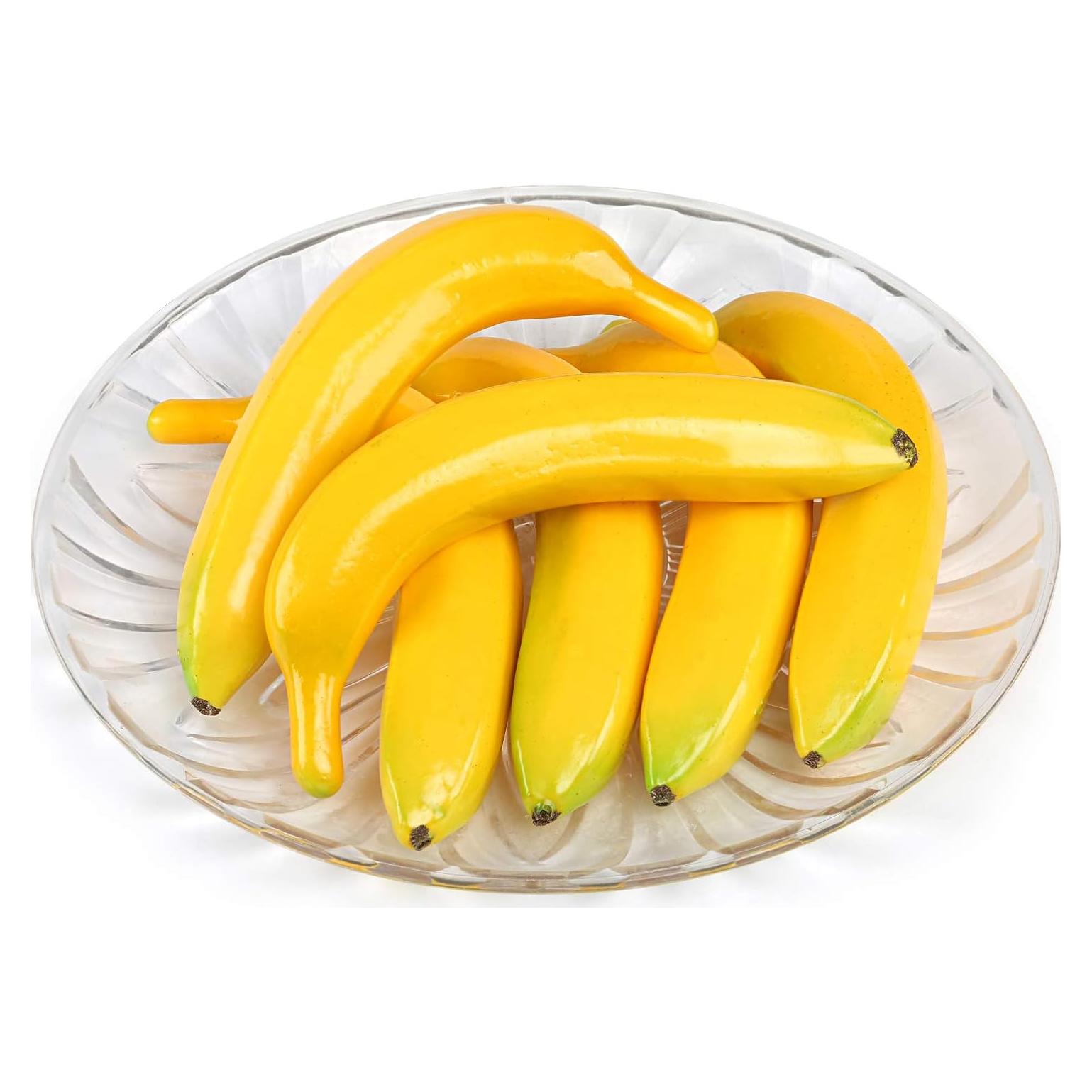 6 Plátanos Artificiales Amarillos Kesoto Decoración Realista