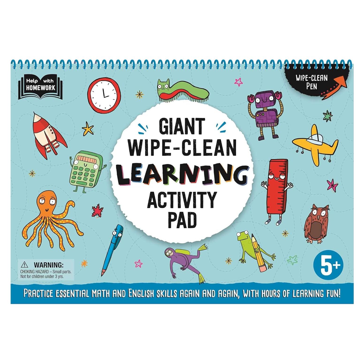 Giant Wipe-Clean Learning Activity Pack: Practice Essential Math and English Skills, With Hours of Learning Fun! 5+