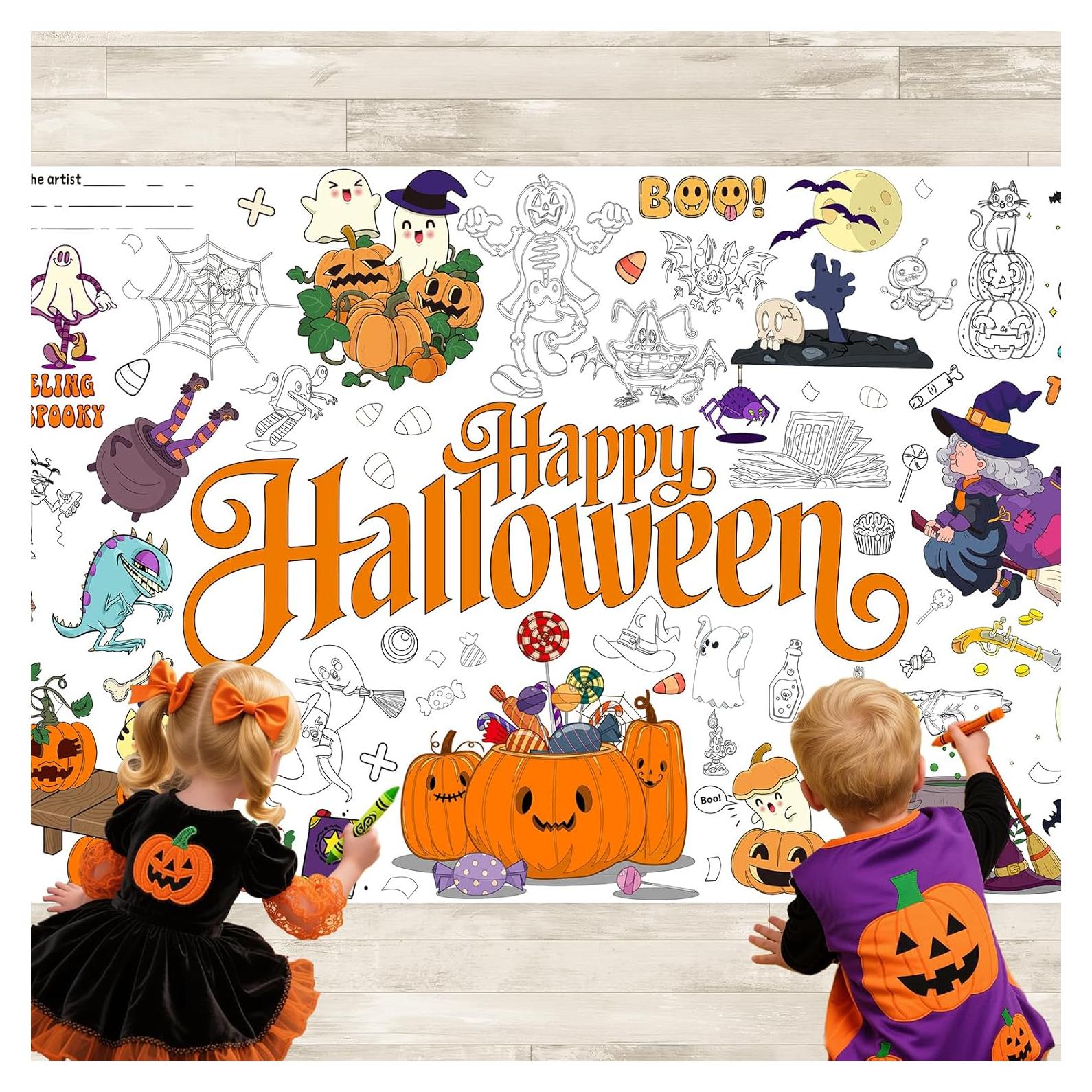 Mantel para Colorear Halloween AinDen 182.9 x 76.2 cm
