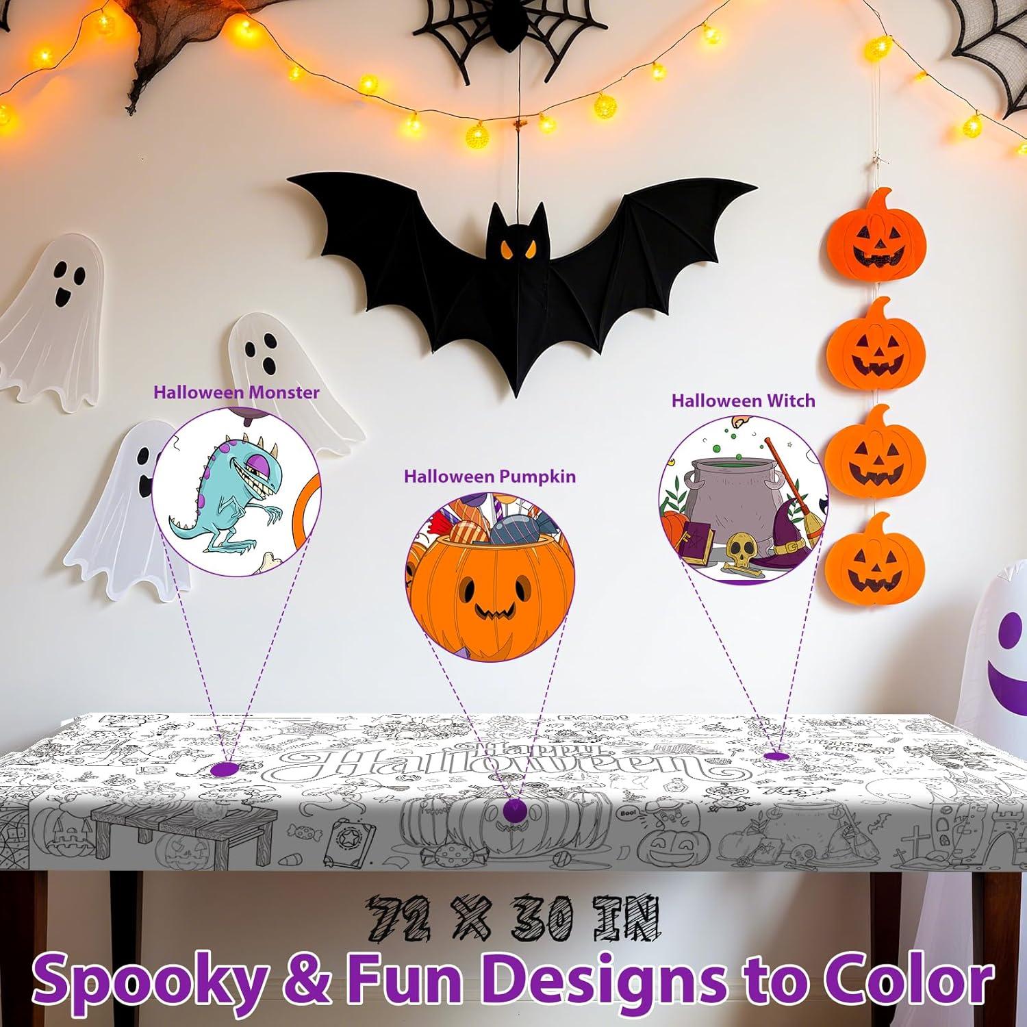 Mantel para Colorear Halloween AinDen 182.9 x 76.2 cm