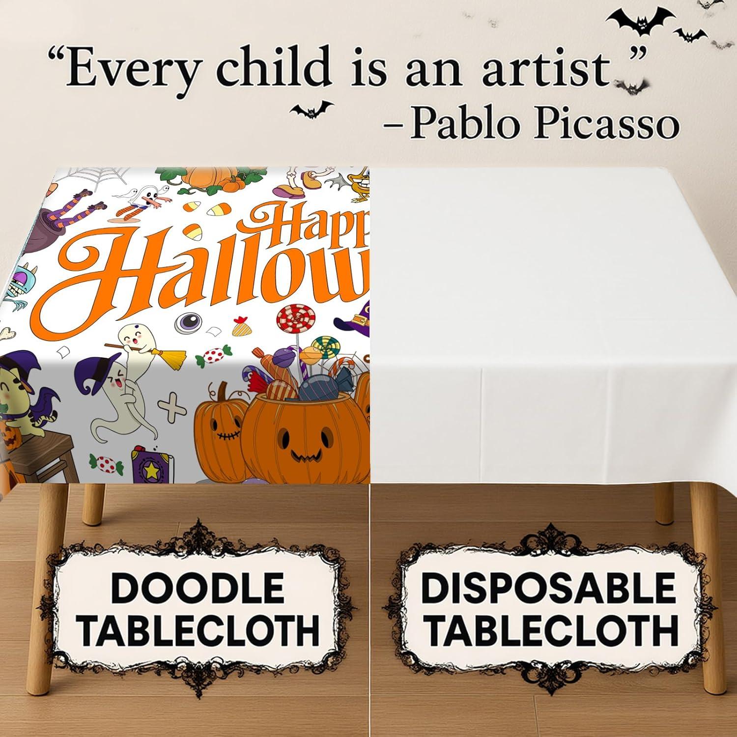 Mantel para Colorear Halloween AinDen 182.9 x 76.2 cm