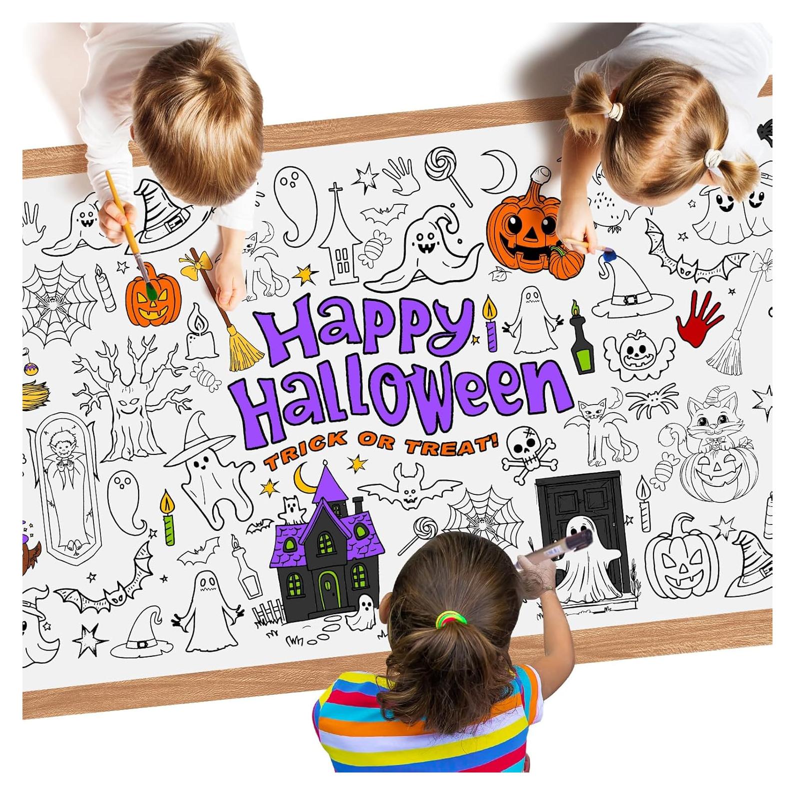 Mantel para Colorear Halloween PERFQU 182.9x76.2 cm Desechable