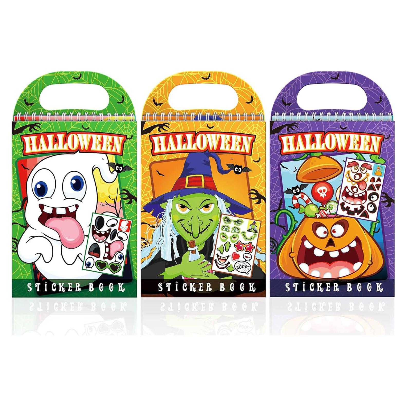 Libros de Calcomanías Halloween Haz-tu-cara 3-Pack para Niños