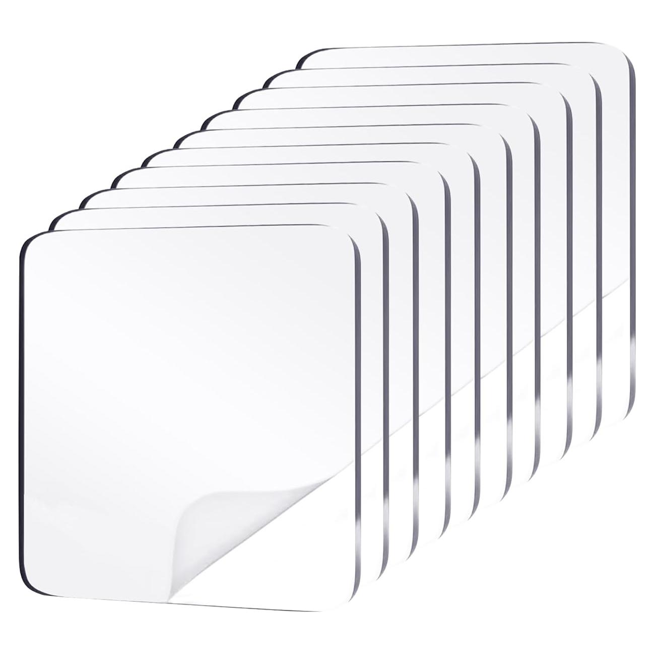 10 Almohadillas Adhesivas Transparentes Doble Cara 6x6 cm Cretty-Meet