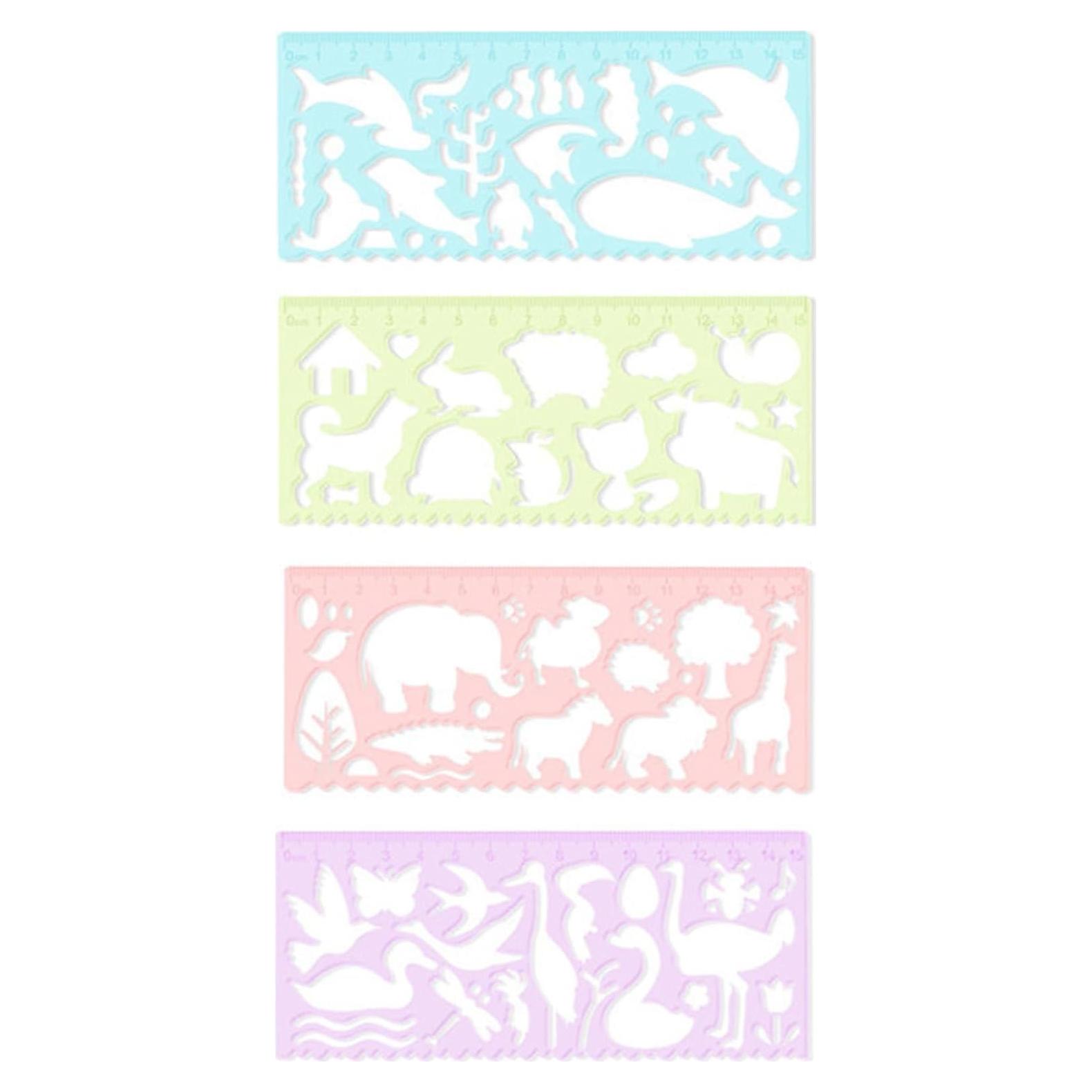 4 Reglas Multifuncionales ZQTSANKESL para Dibujo Creativo