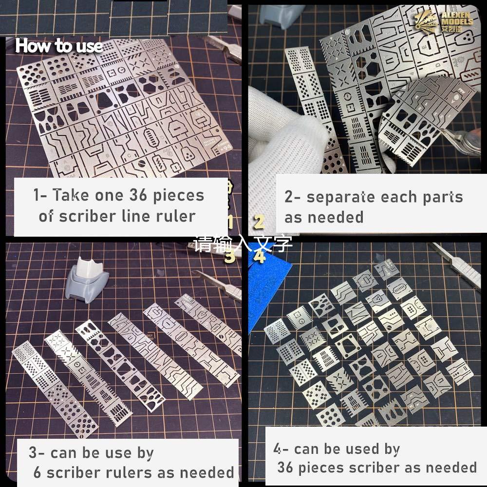 Regla de Grabado ANSAI AJ0094 para Modelismo 36 PCS