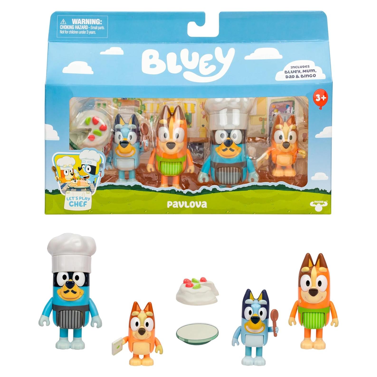 Set de 4 Figuras Bluey Vamos a Jugar Chef - MOOSE TOYS